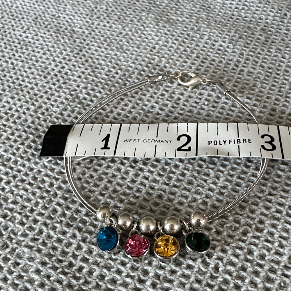 Flexible Multi-Color Gemstone Wire Bangle - image 8